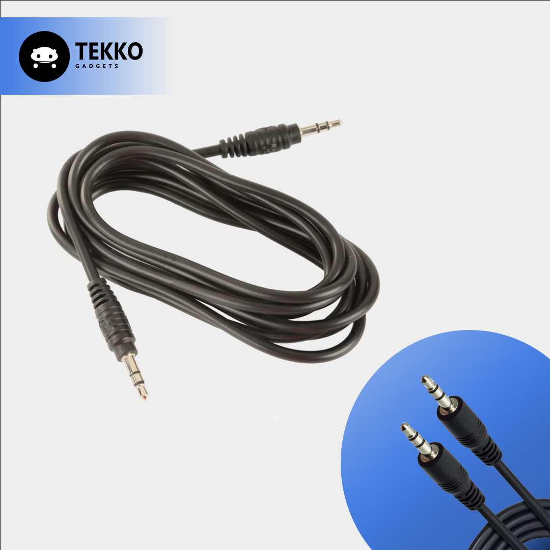 Cable Auxiliar 1x1 Plug 3.5mm | Audio Estéreo 3 Metros – Negro