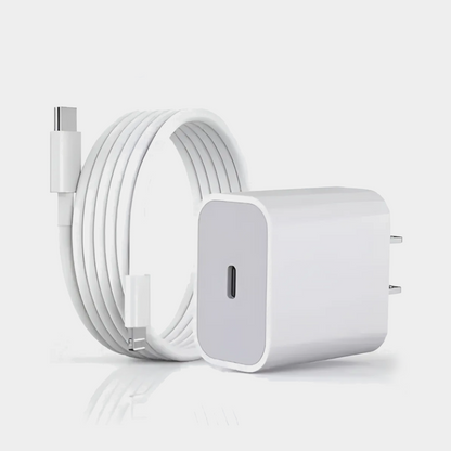 Cargador iPhone Carga Rápida 20W | USB-C + Cable Lightning 1m