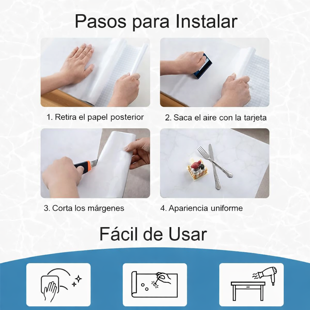 Papel Adhesivo Tipo Marmol 2m - 3m
