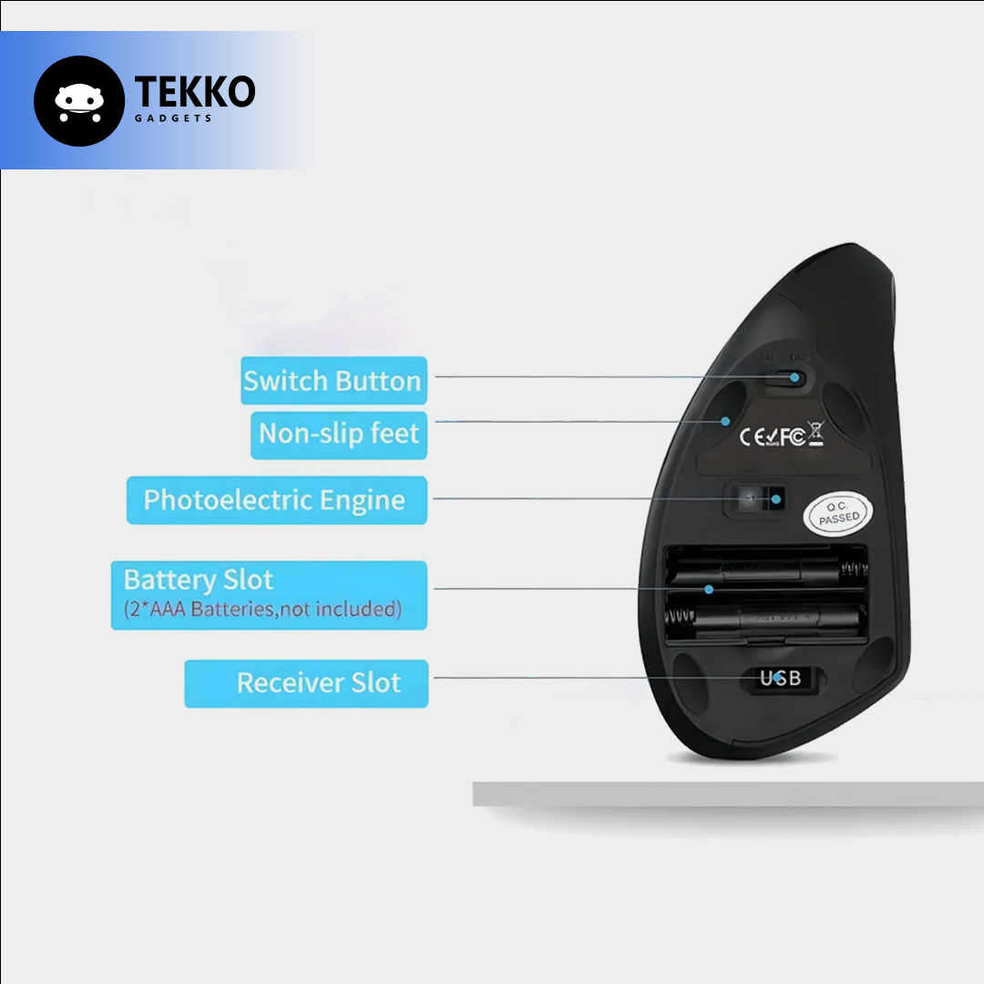Mouse Inalámbrico Vertical Ergonómico