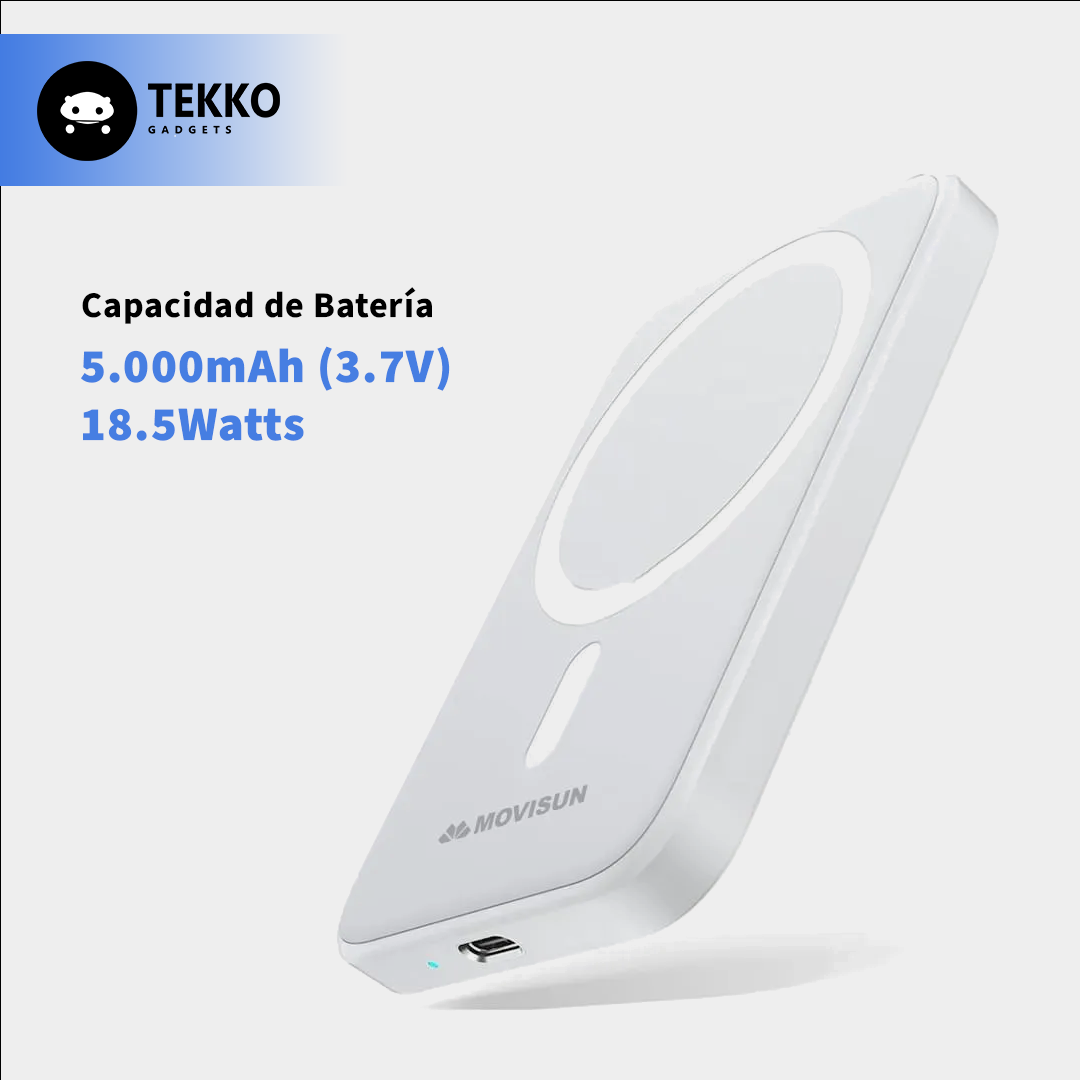 Powerbank Movisun i500 para iPhone – 5.000 mAh Magnético e Inalámbrico